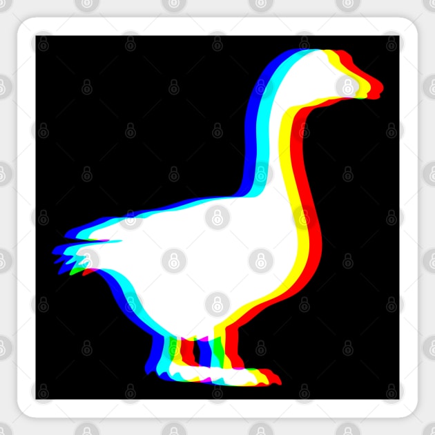 EDM Vaporwave Colorful Porch Goose Techno Rave design Sticker by Luxinda